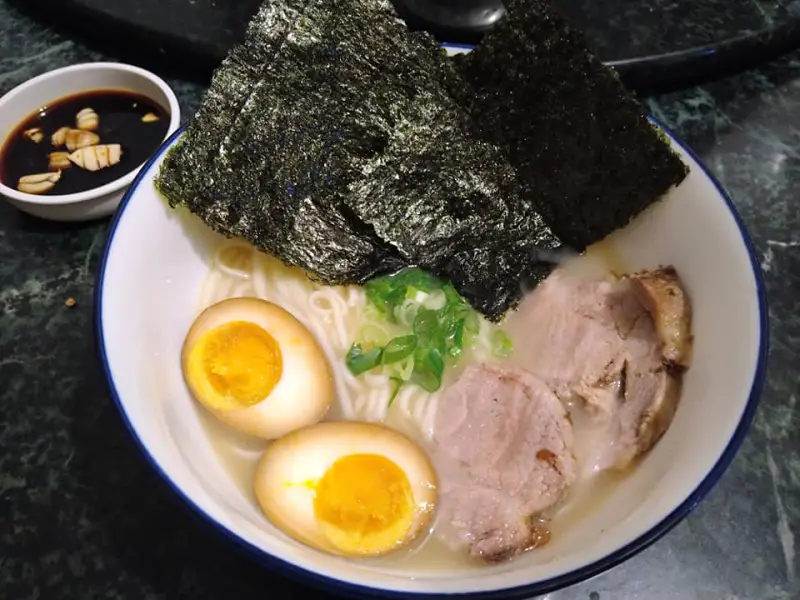 He put lots of effort and time into cooking us a meal.  The end result was this delicious Ramen